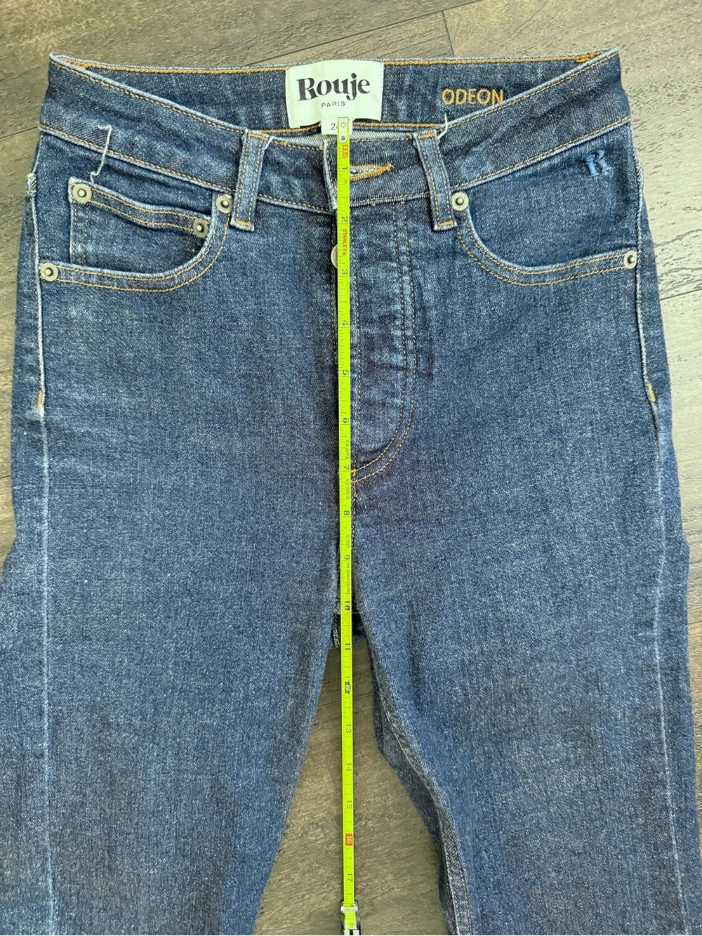Rouje Paris Odeon Jeans 24 Dark Wash High Rise French Girl CBK - Picture 6 of 9